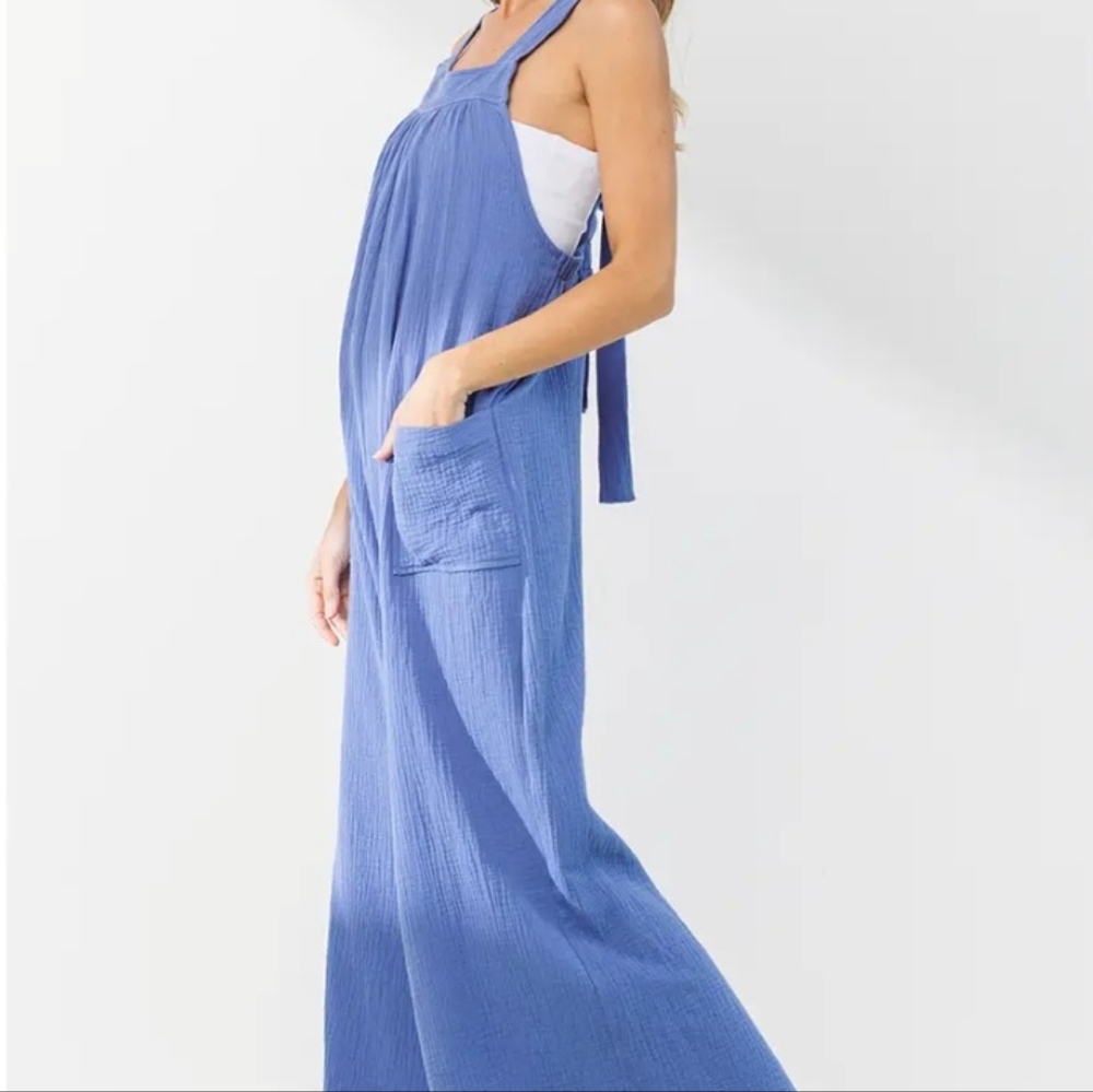 062 - NEW! SOLID FABULOUS WIDE LEG JUMPSUIT - Picture 6 of 13